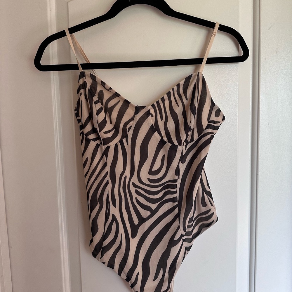 NWT Bar III - Macy’s - Zebra Print Bodysuit